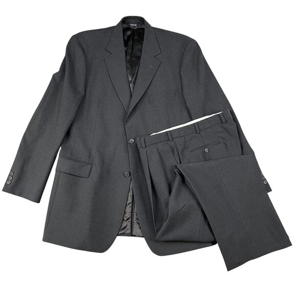 Brooks Brothers 346 Full Suit Men’s 42L Stretch 97% Wool Charcoal (READ)